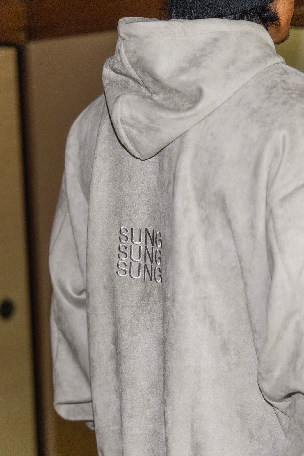 SUEDE SIDE ZIP HOODIE