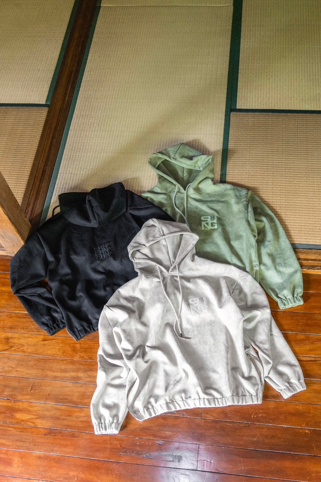 SUEDE SIDE ZIP HOODIE