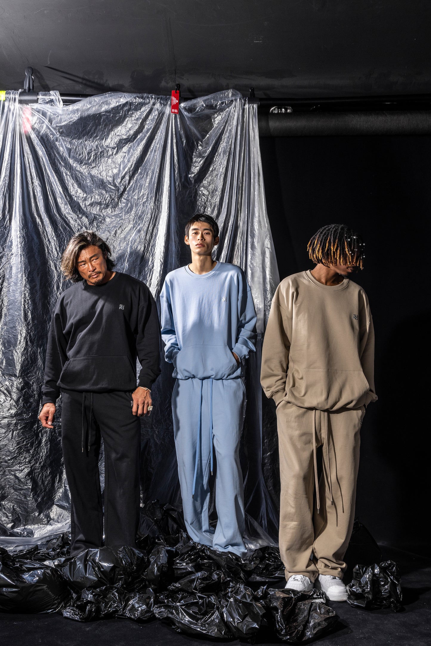 SIDE RIB SHINE LOGO SWEAT TOPS