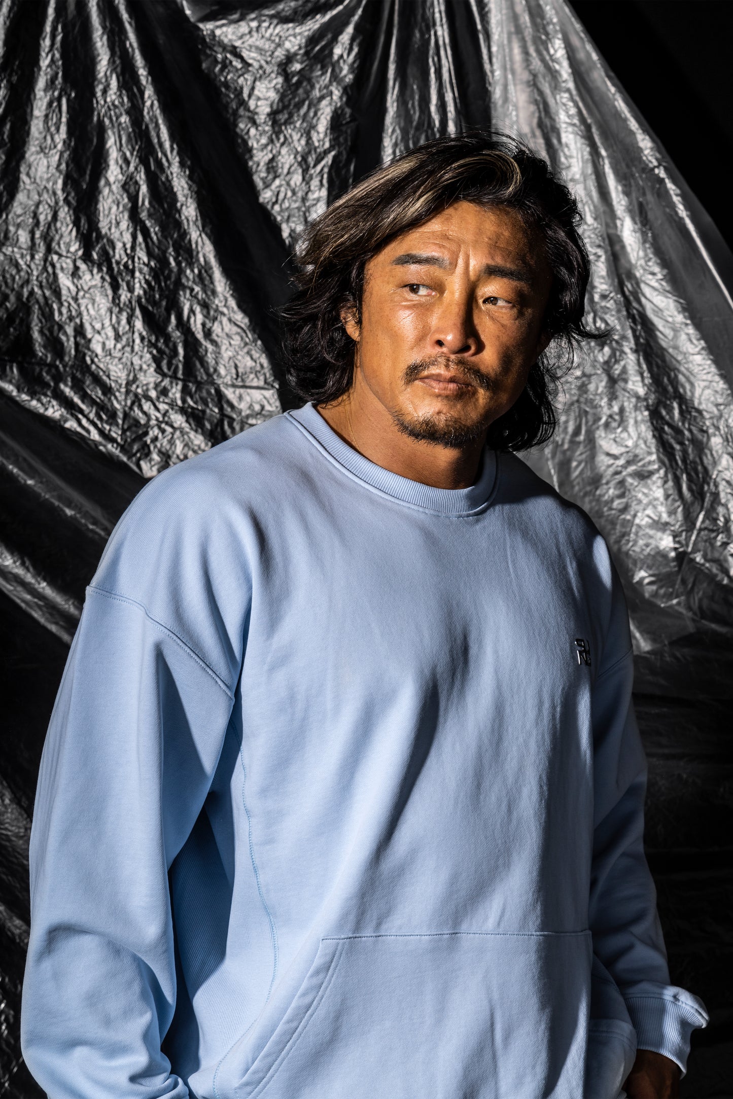 SIDE RIB SHINE LOGO SWEAT TOPS