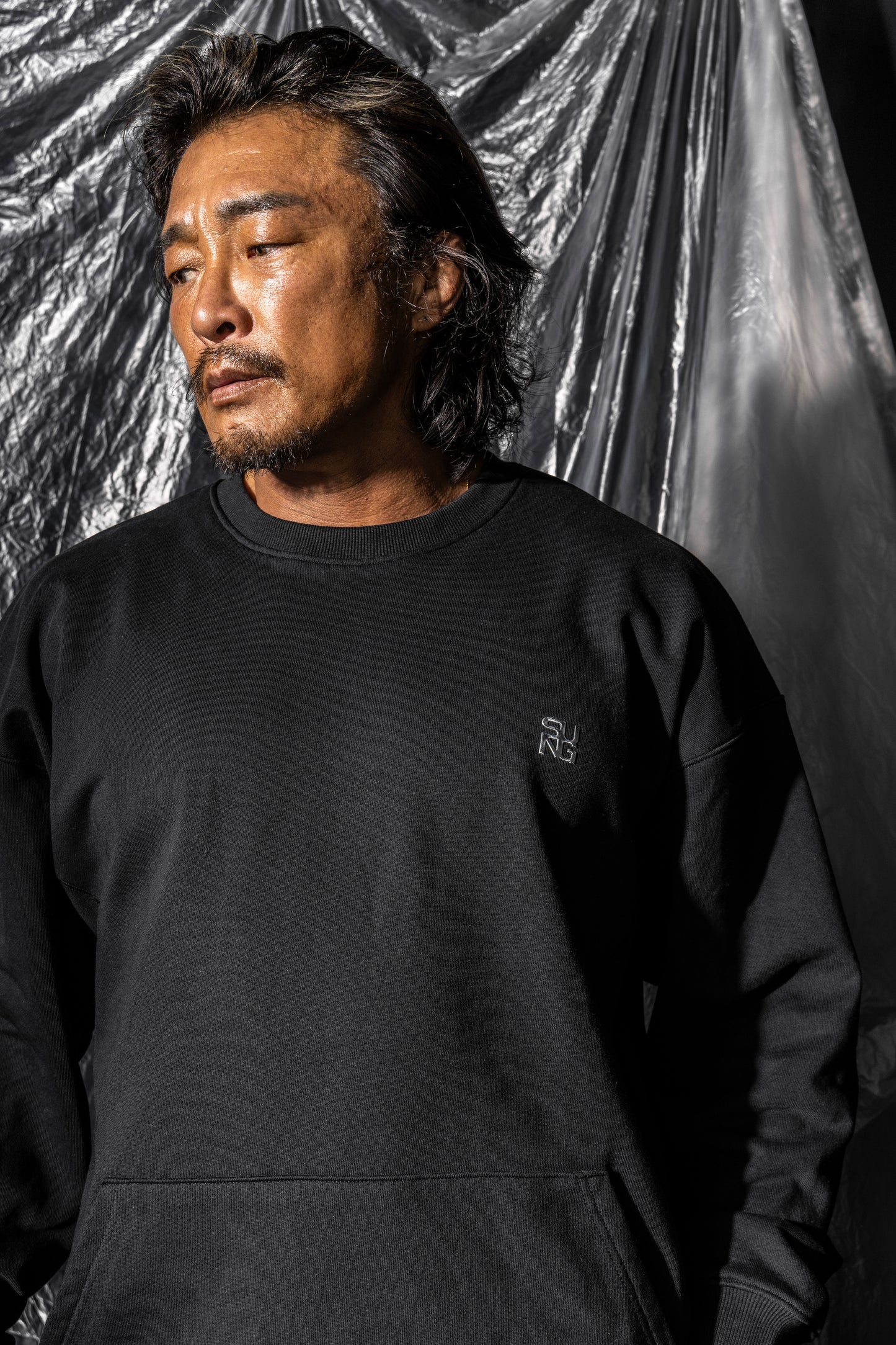 SIDE RIB SHINE LOGO SWEAT TOPS