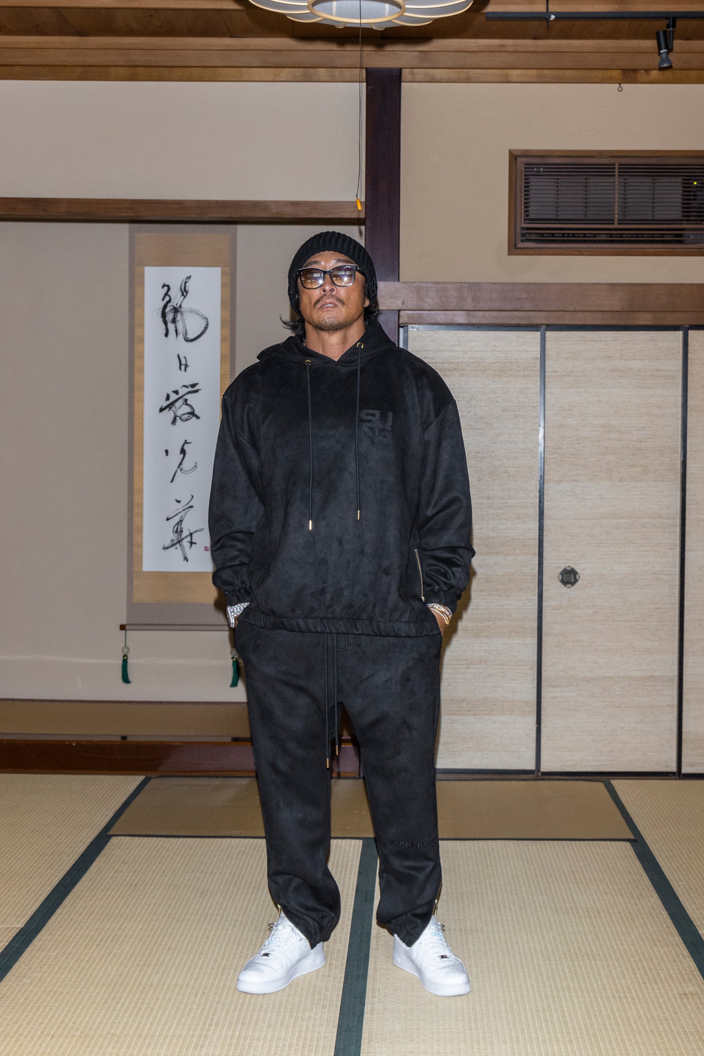 SUEDE SIDE ZIP HOODIE