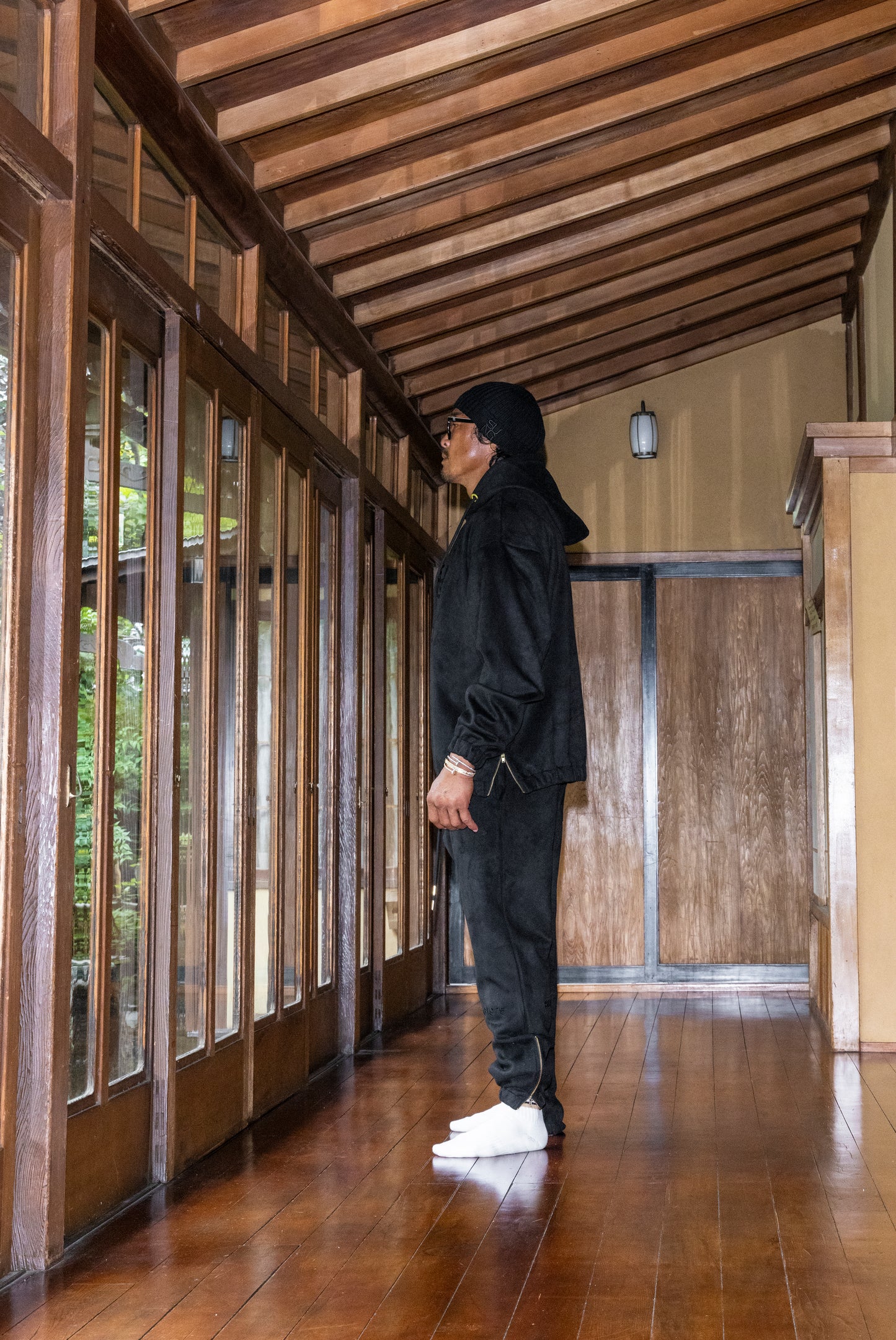 SUEDE SIDE ZIP HOODIE