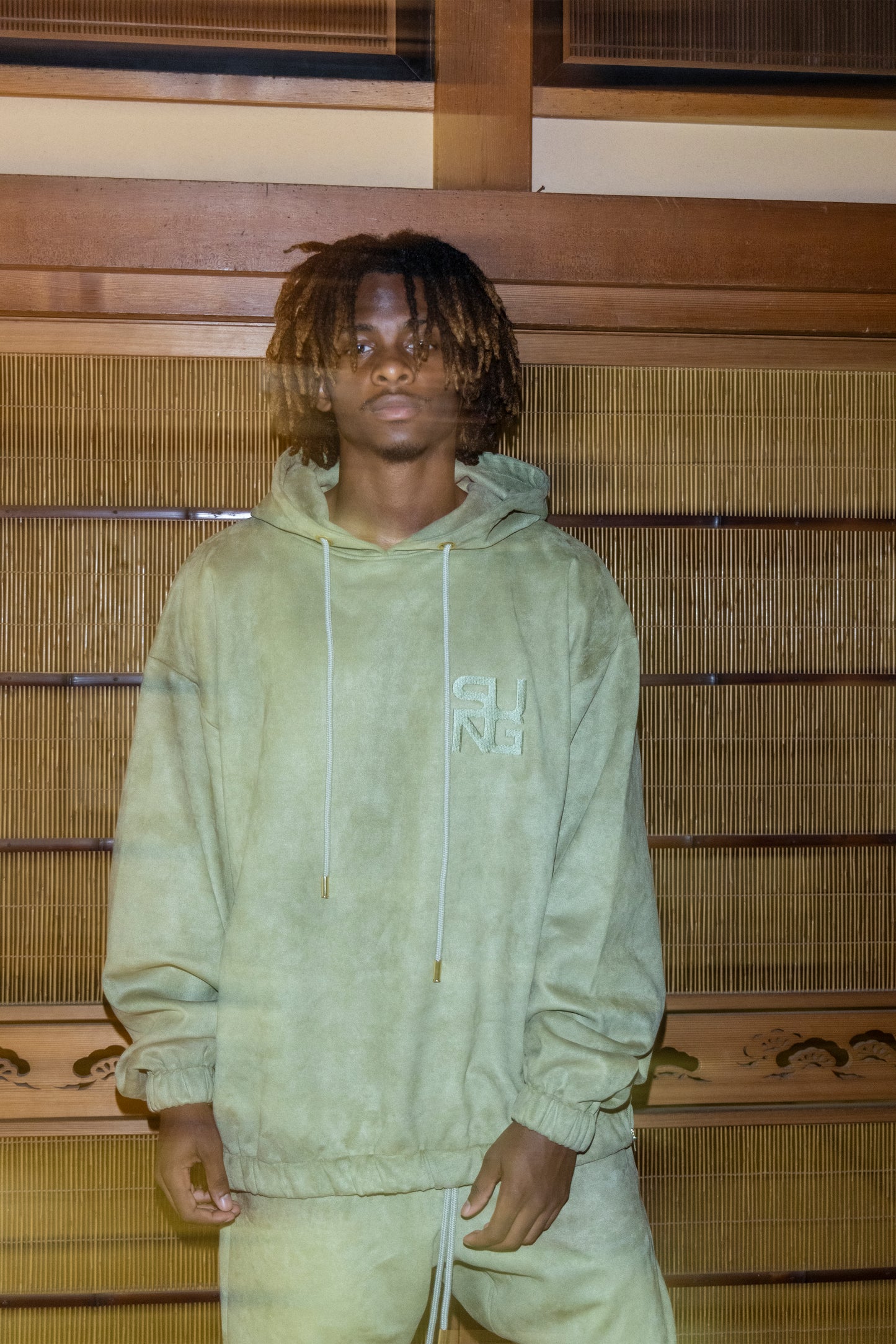 SUEDE SIDE ZIP HOODIE