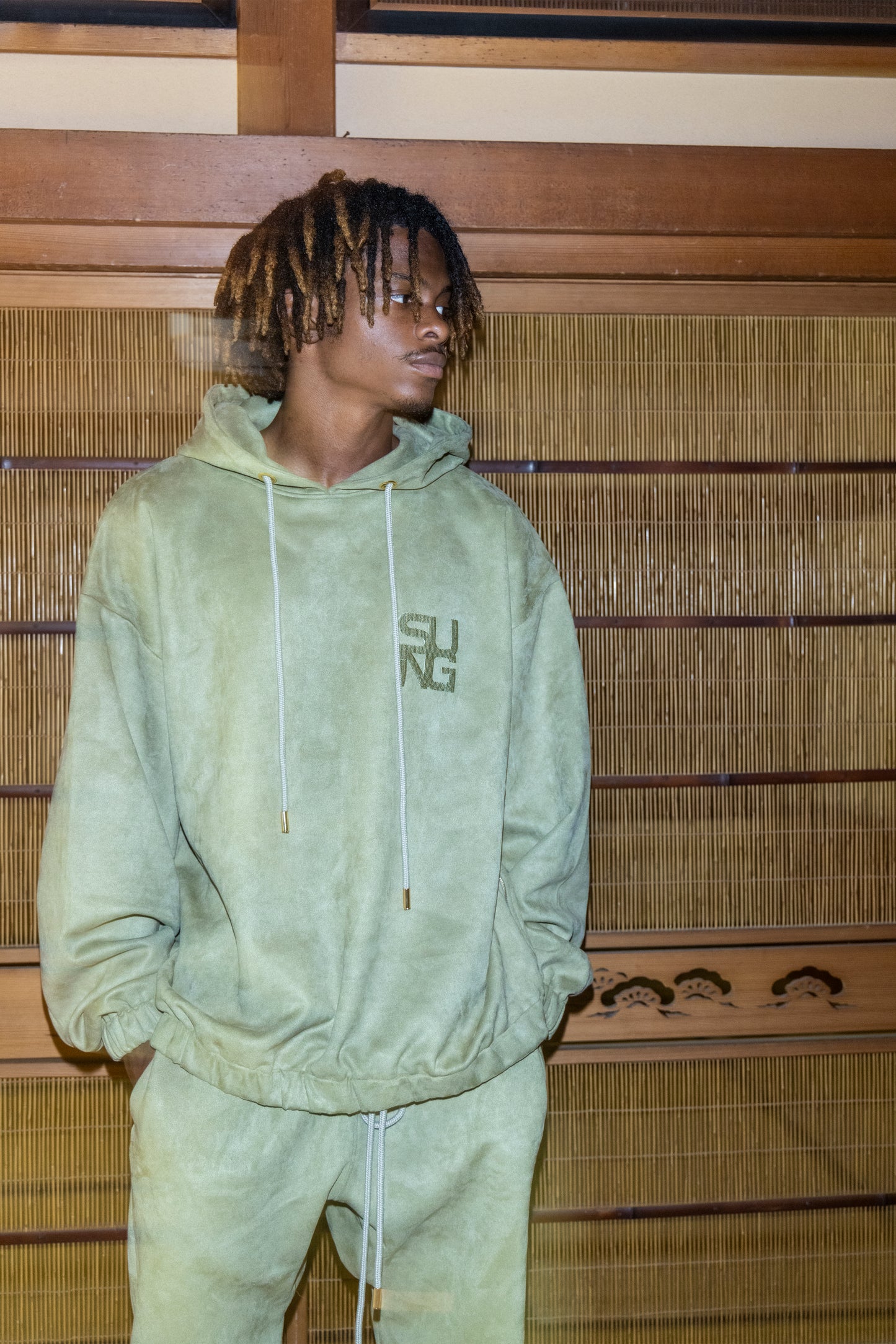 SUEDE SIDE ZIP HOODIE