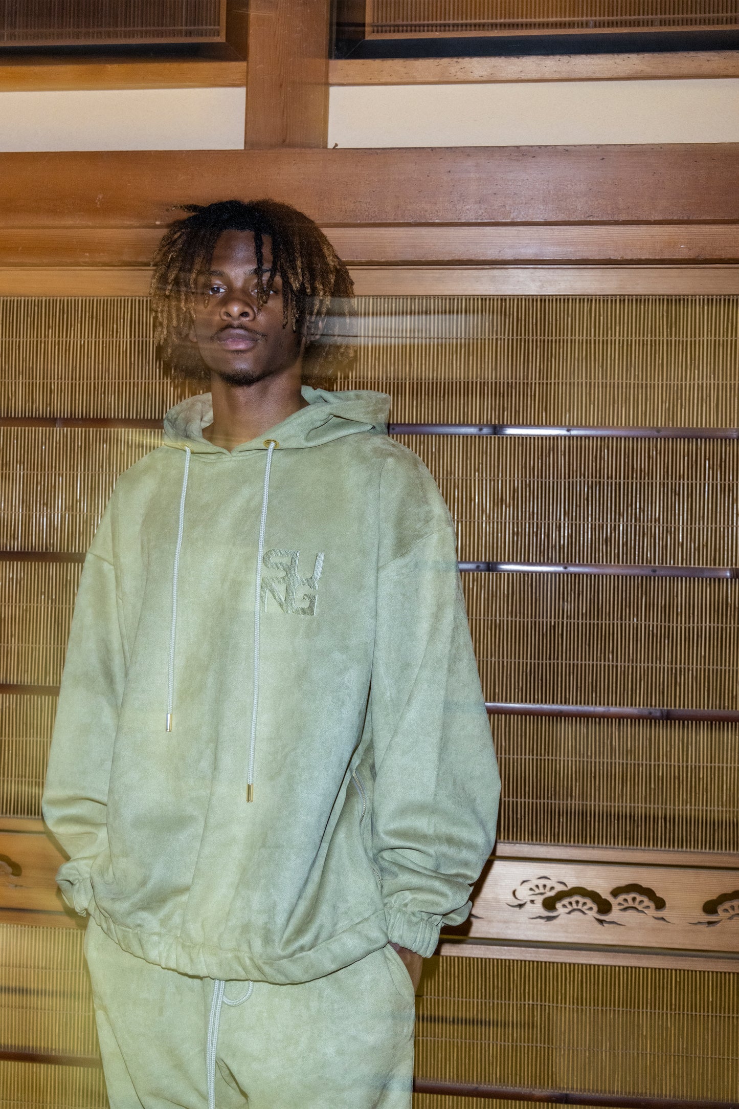 SUEDE SIDE ZIP HOODIE