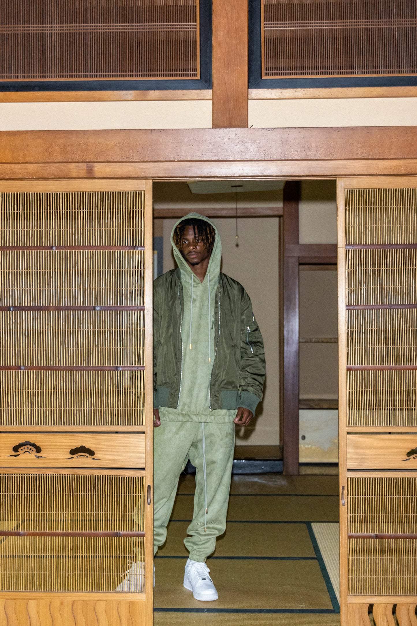 SUEDE SIDE ZIP HOODIE
