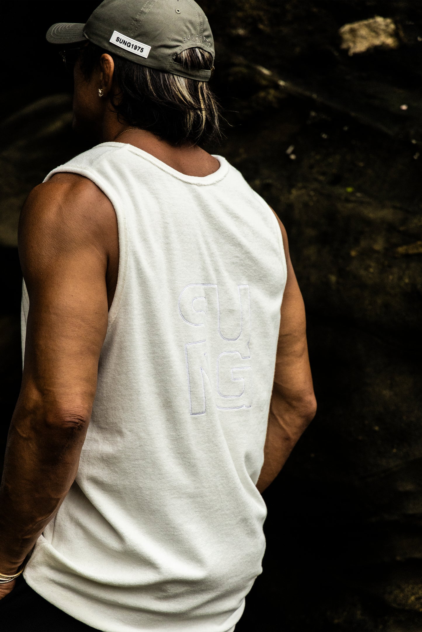 CIRCLE LOGO PILE TANK TOP