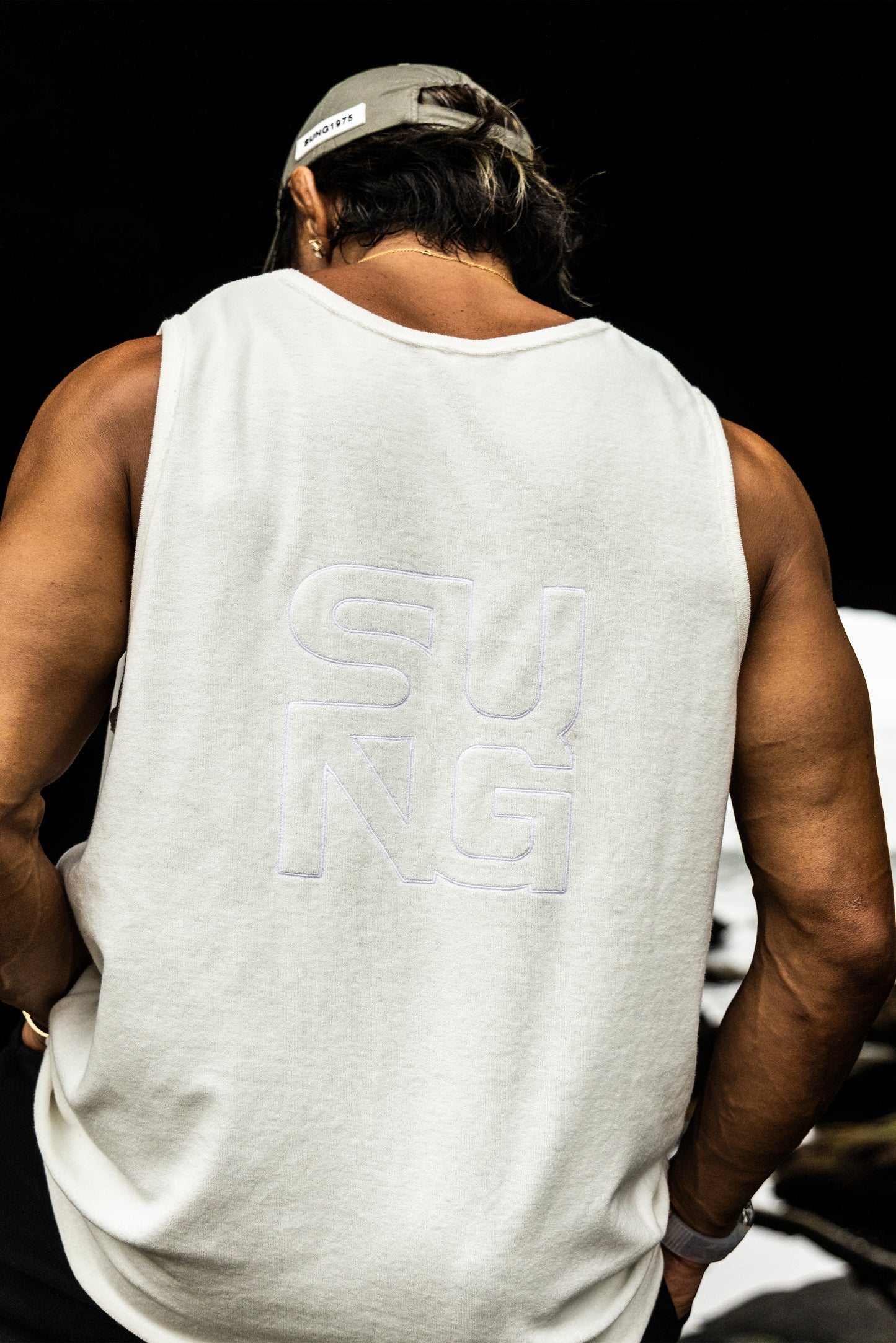 CIRCLE LOGO PILE TANK TOP