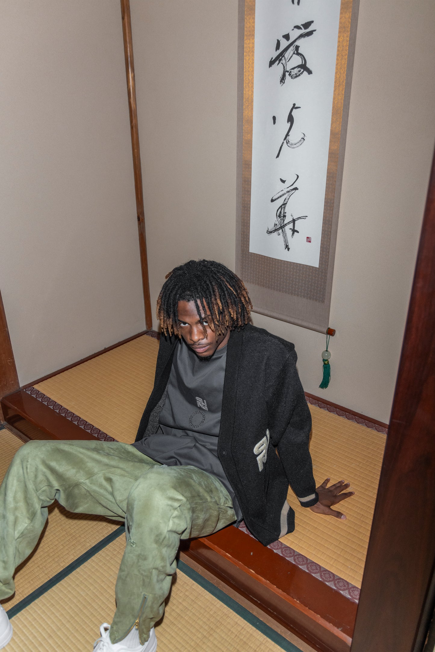BACK ARCH LOGO JACQUARD CARDIGAN