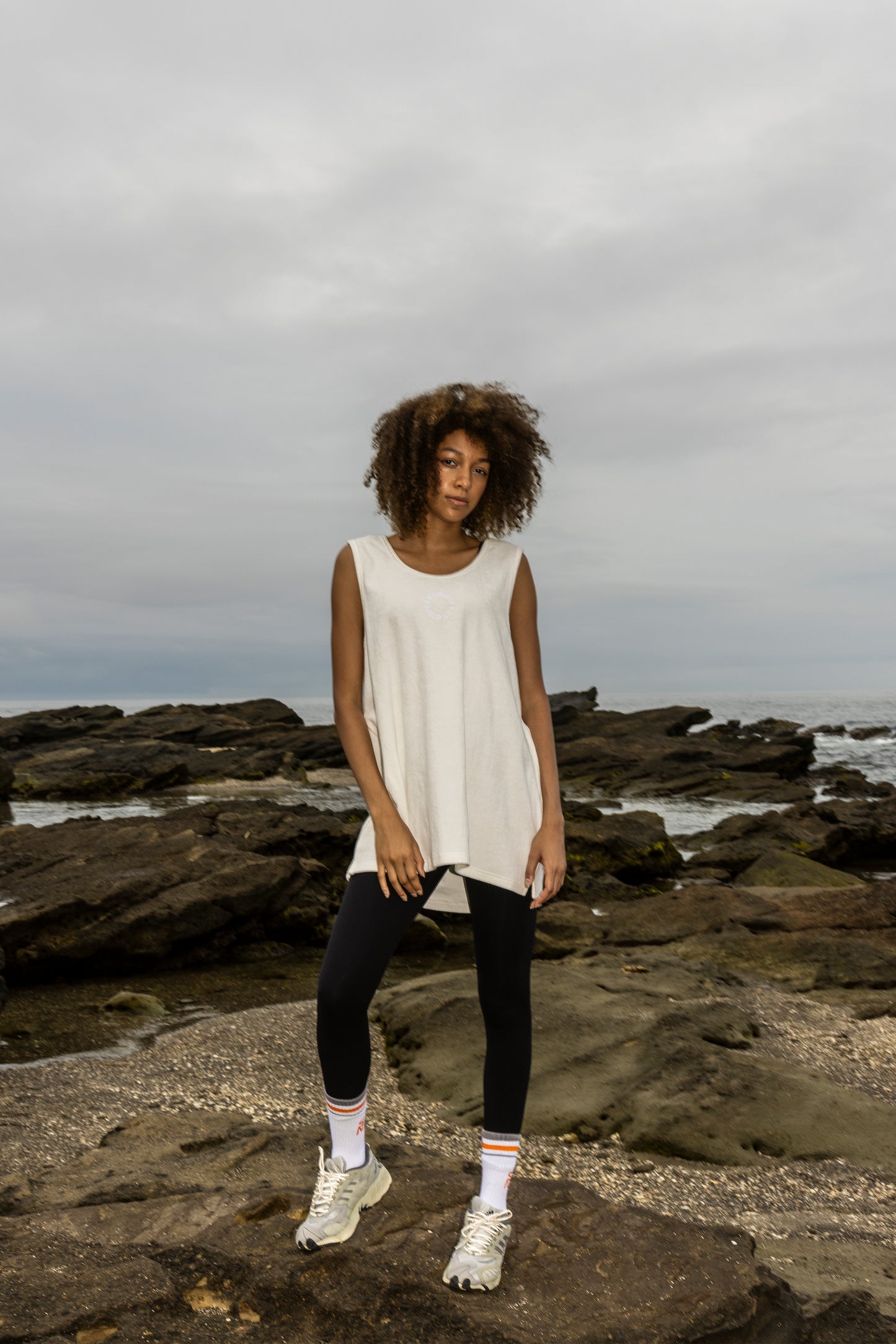 CIRCLE LOGO PILE TANK TOP