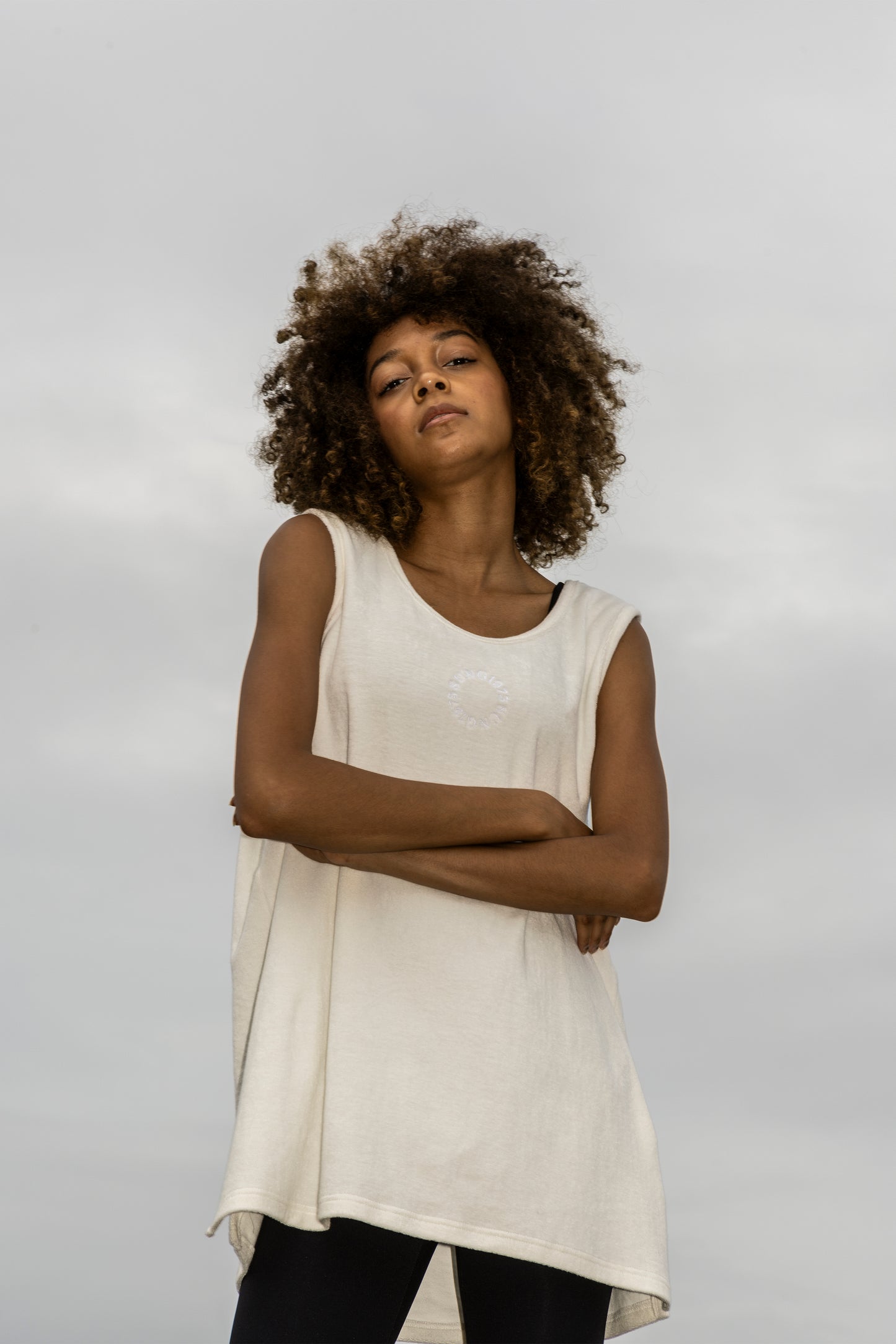 CIRCLE LOGO PILE TANK TOP