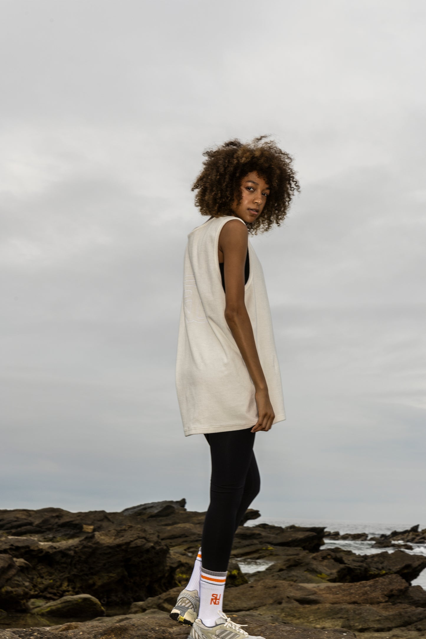 CIRCLE LOGO PILE TANK TOP