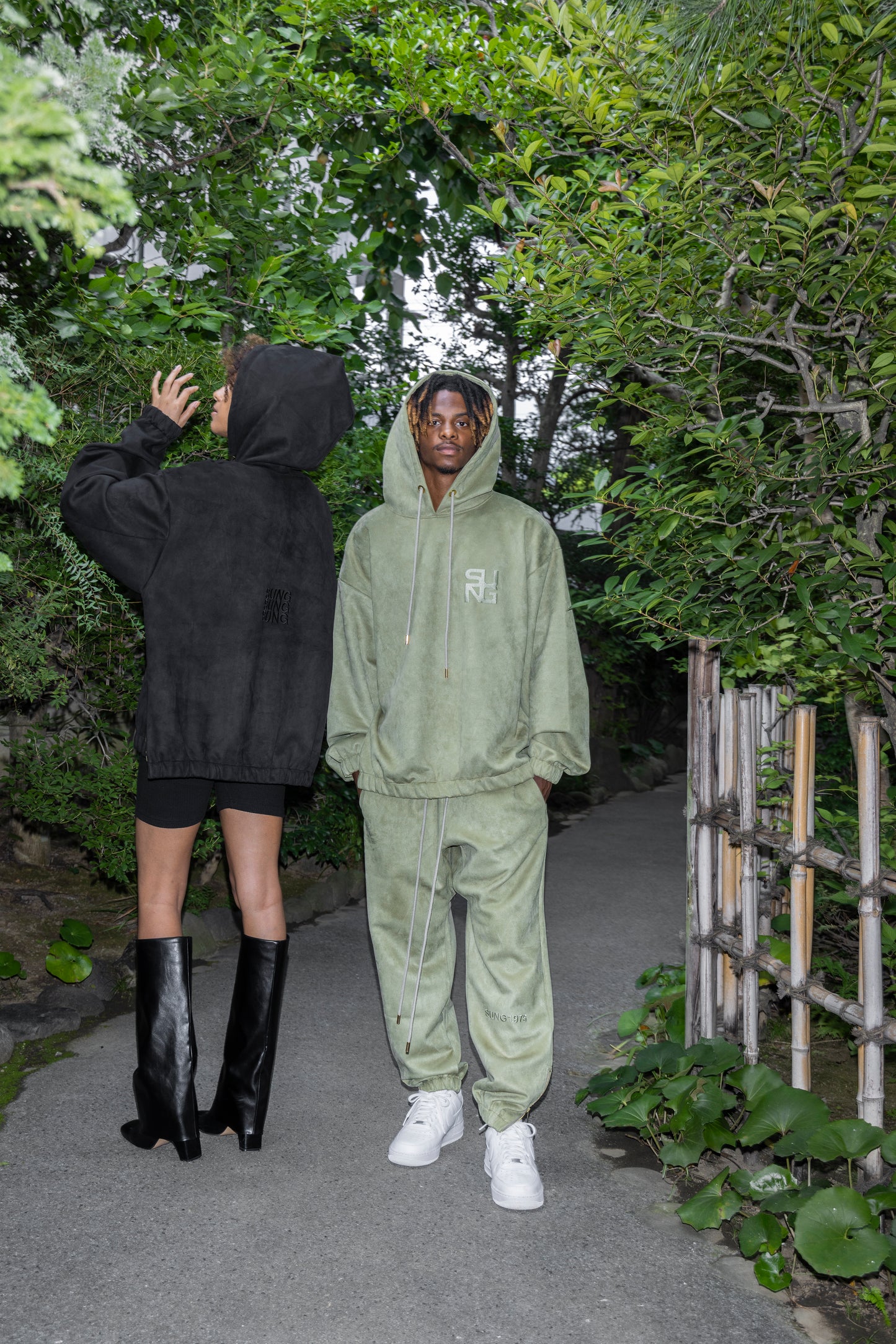 SUEDE SIDE ZIP HOODIE