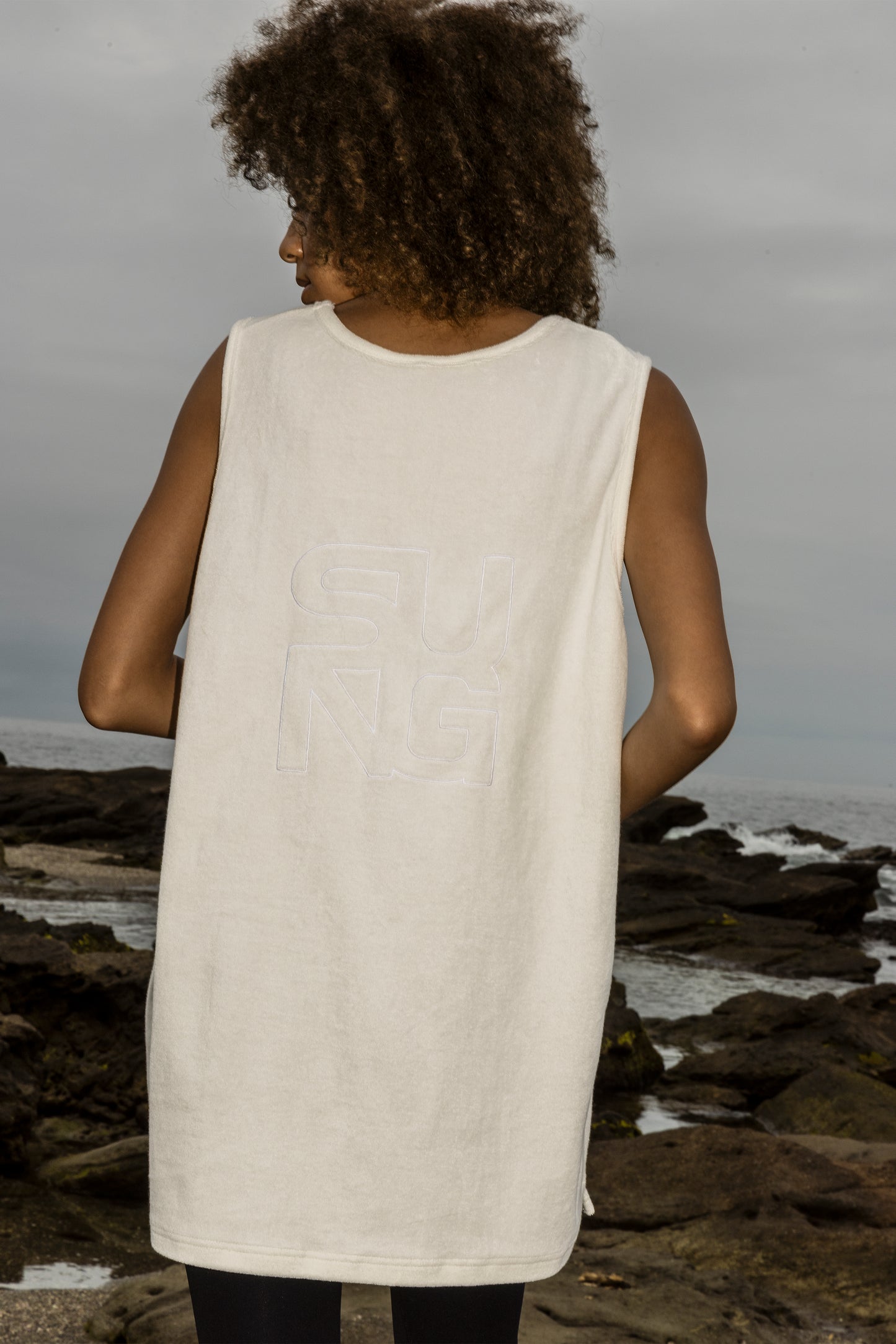 CIRCLE LOGO PILE TANK TOP