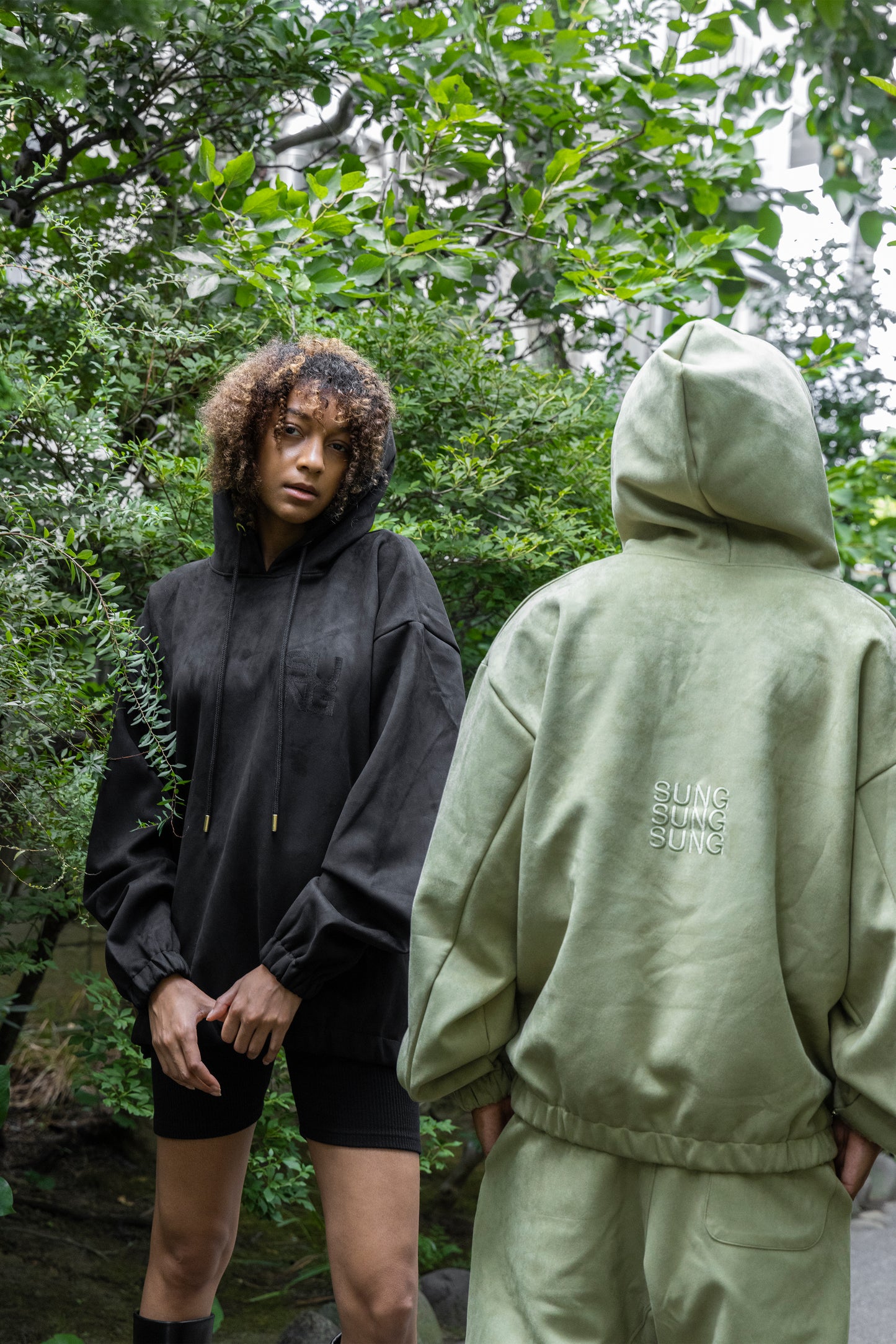 SUEDE SIDE ZIP HOODIE