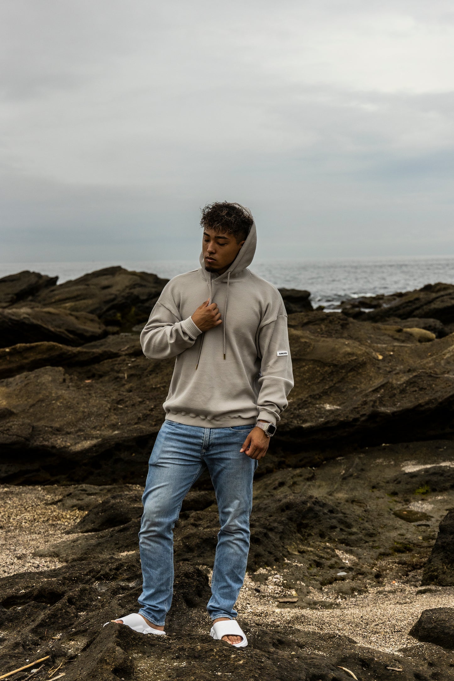 WAFFLE SIDE LOGO HOODIE