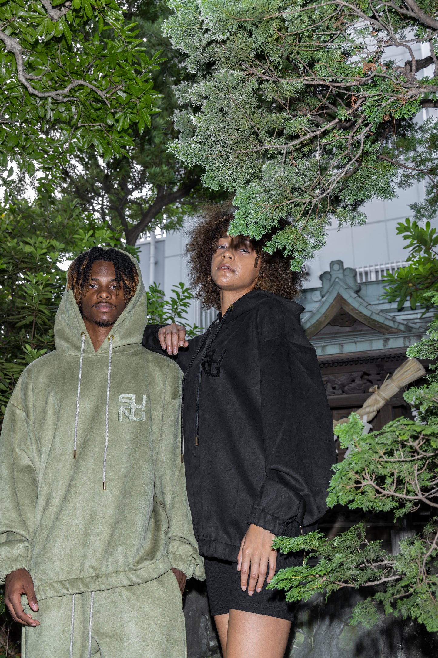 SUEDE SIDE ZIP HOODIE