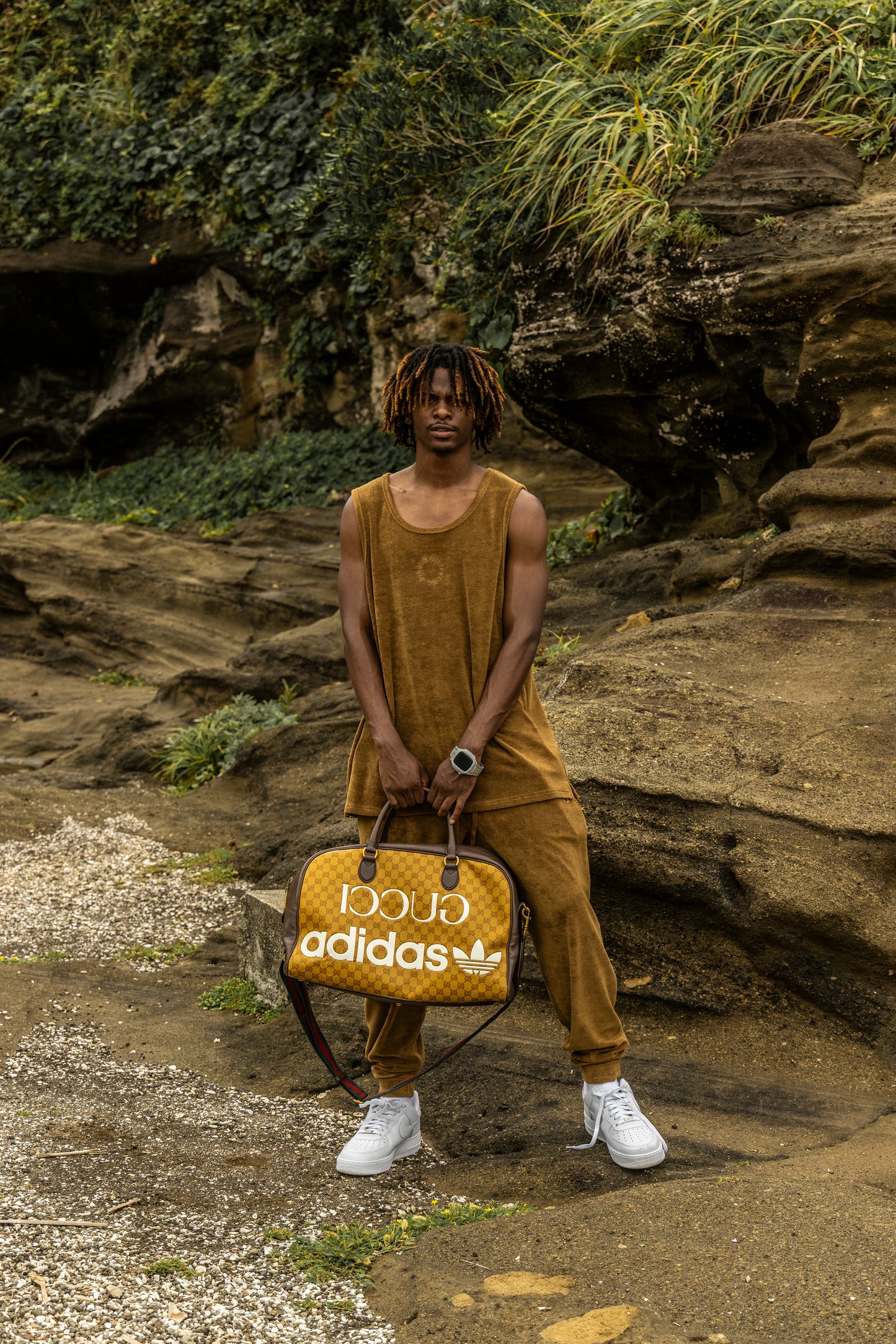 CIRCLE LOGO PILE TANK TOP