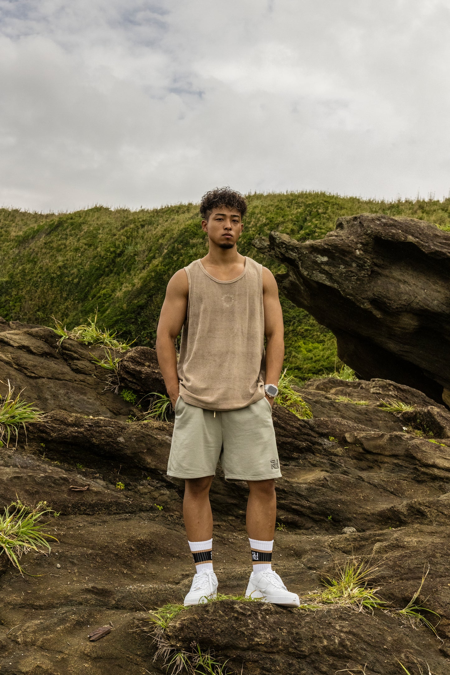 CUBIC LOGO SWEAT SHORT PANTS