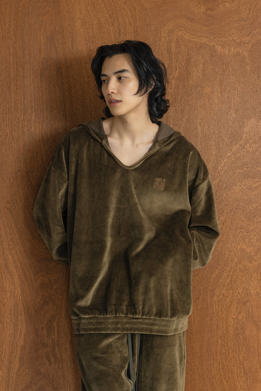 TERRY NOTCHED HOODIE