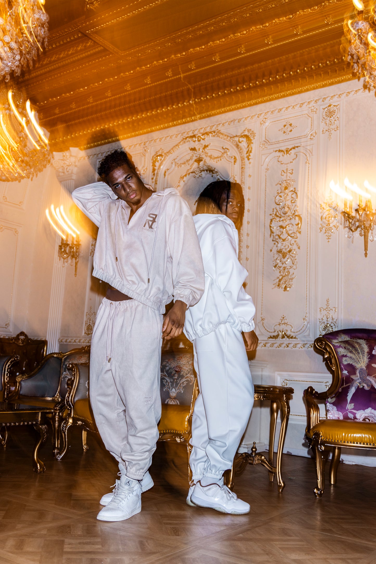 HALF ZIP FAUX SUEDE LIKE HOODIE