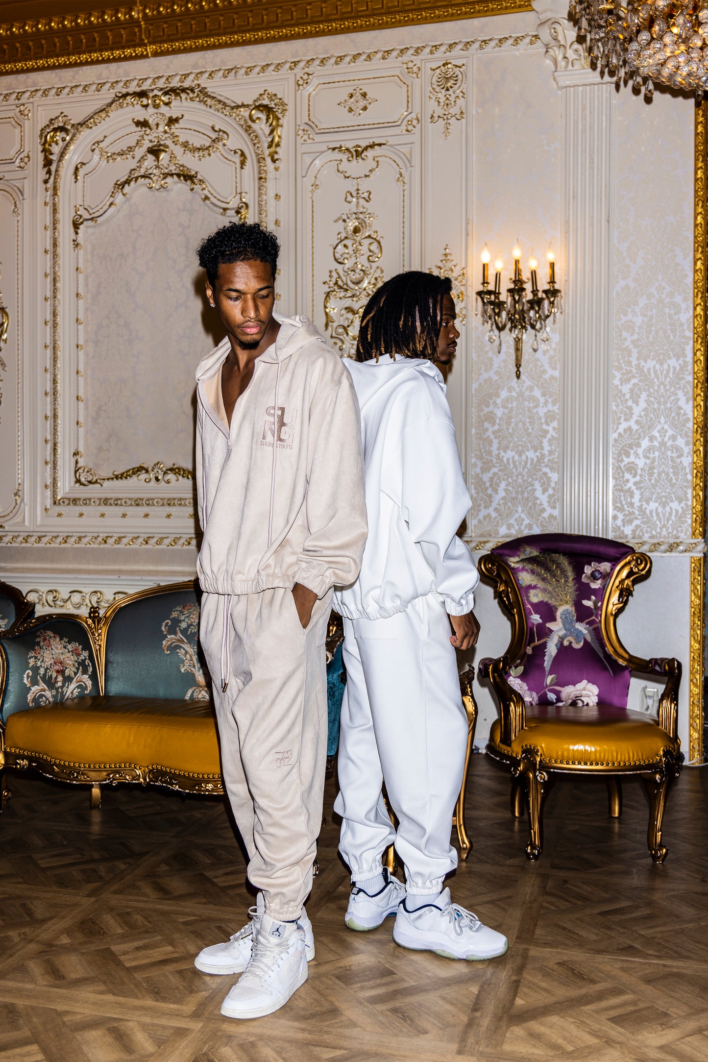 HALF ZIP FAUX SUEDE LIKE HOODIE