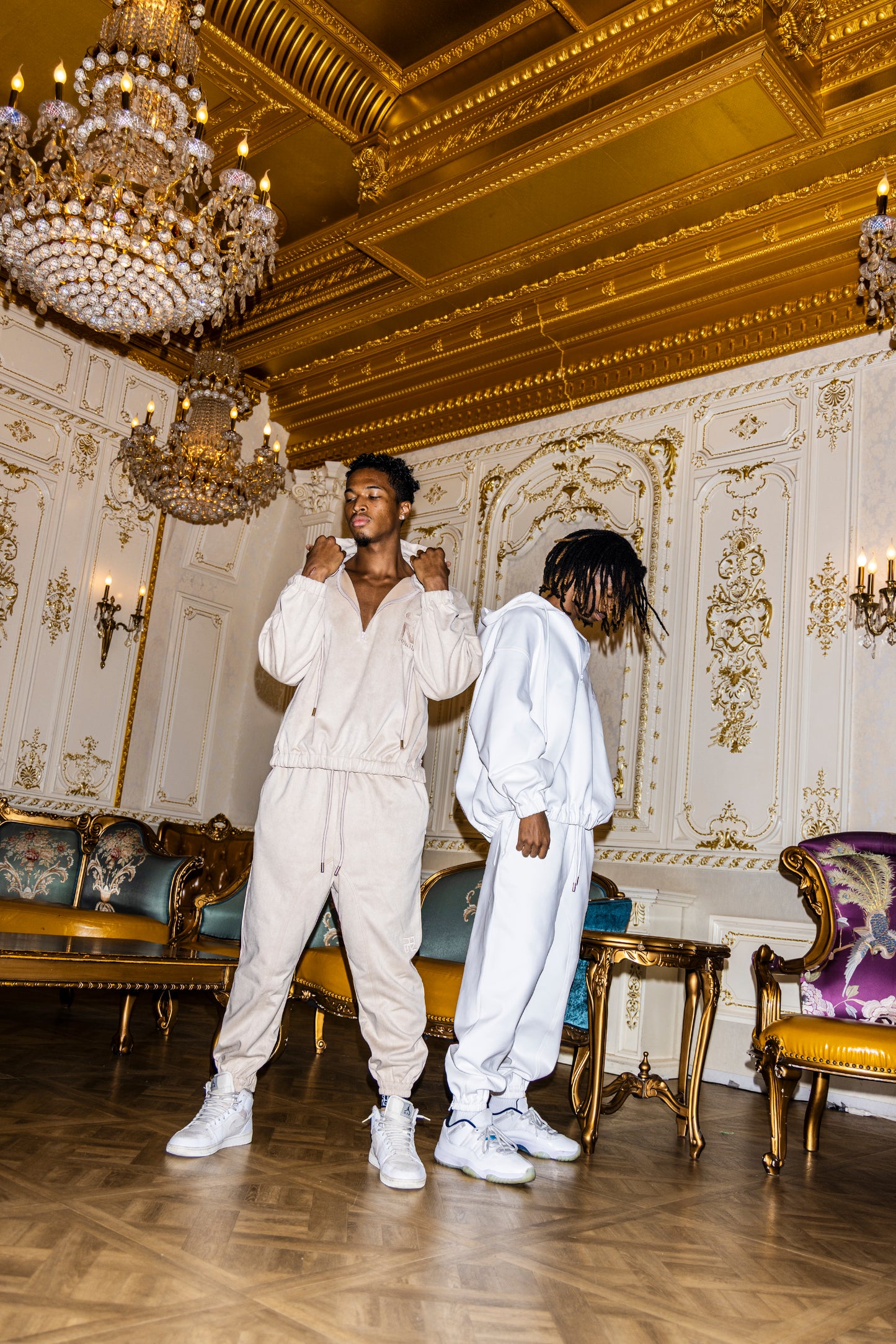 HALF ZIP FAUX SUEDE LIKE HOODIE