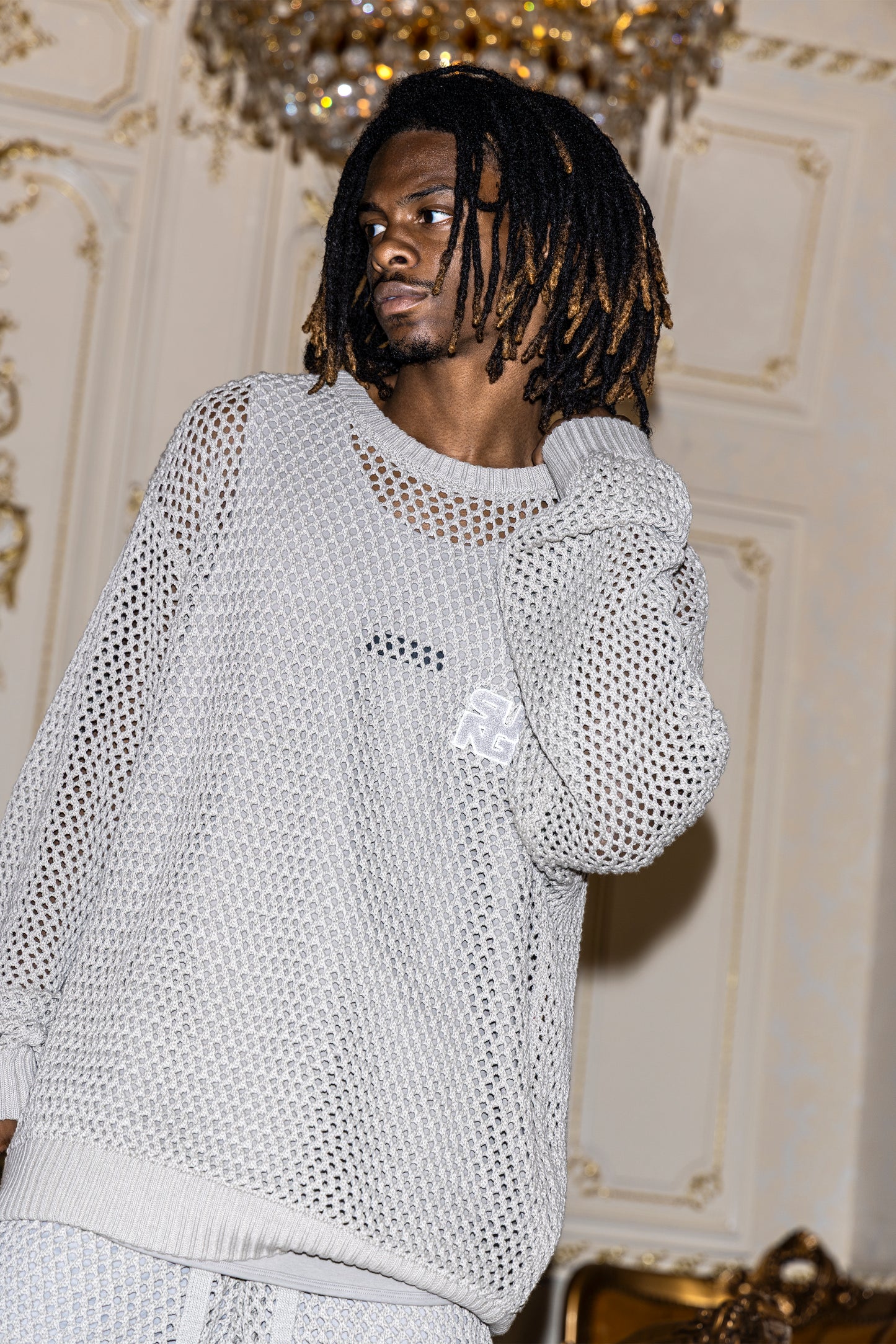 MESH KNIT LONGSLEEVE TOP
