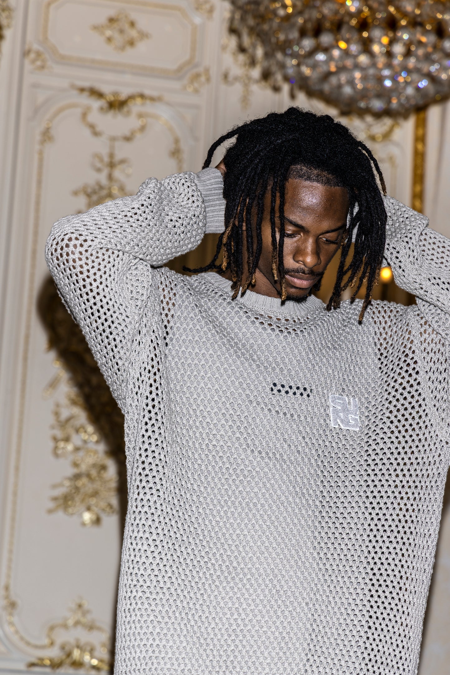 MESH KNIT LONGSLEEVE TOP