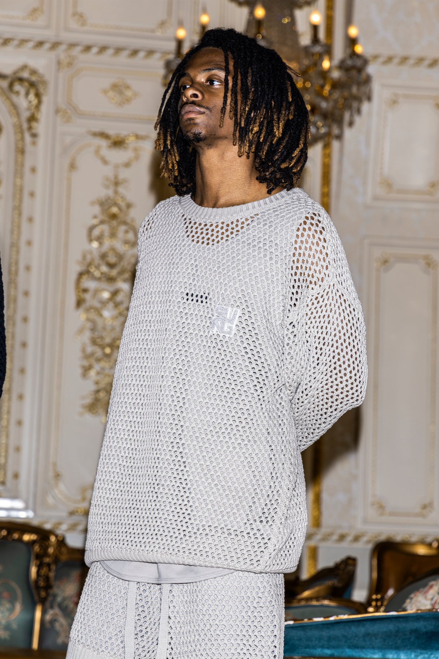 MESH KNIT LONGSLEEVE TOP