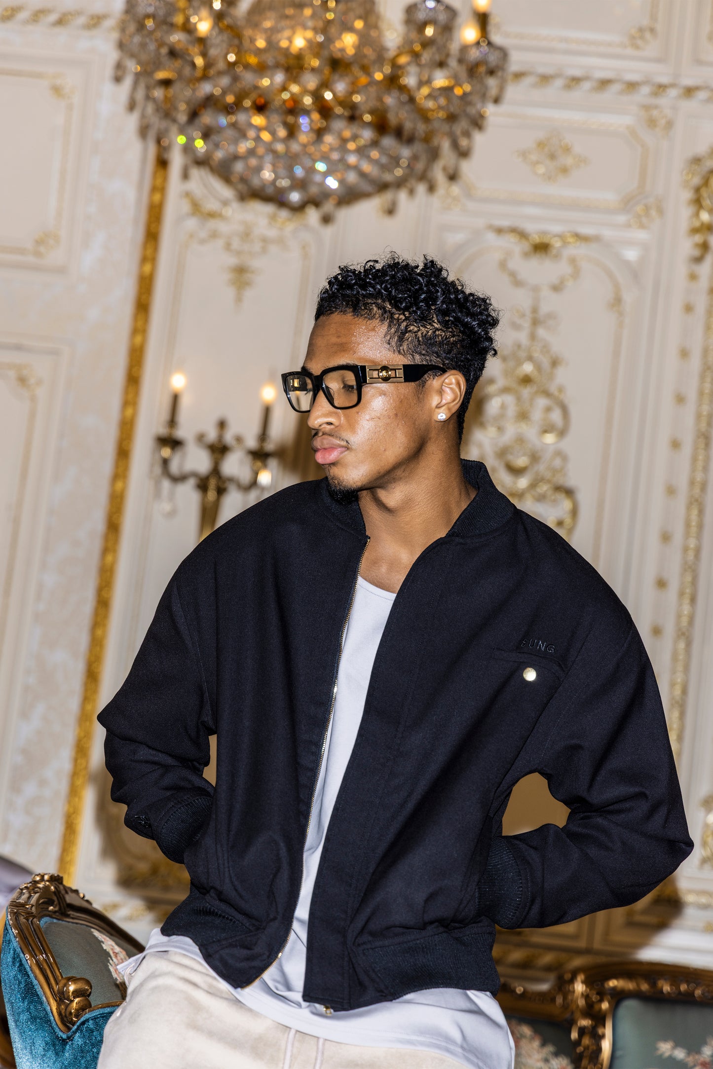 SUIT LIKE FABRIC FLIGHT JACKET