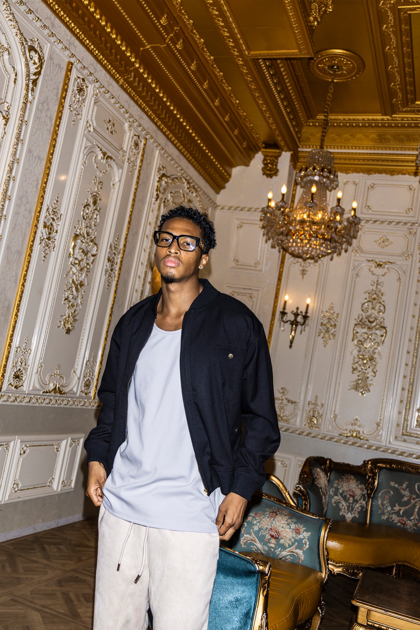 SUIT LIKE FABRIC FLIGHT JACKET