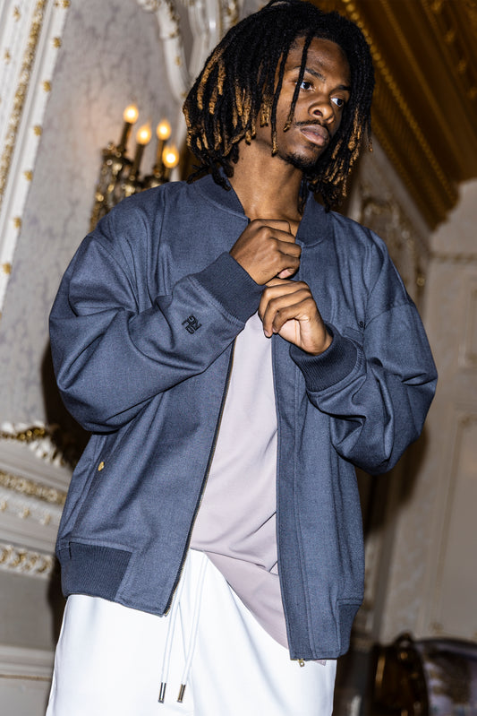 SUIT LIKE FABRIC FLIGHT JACKET