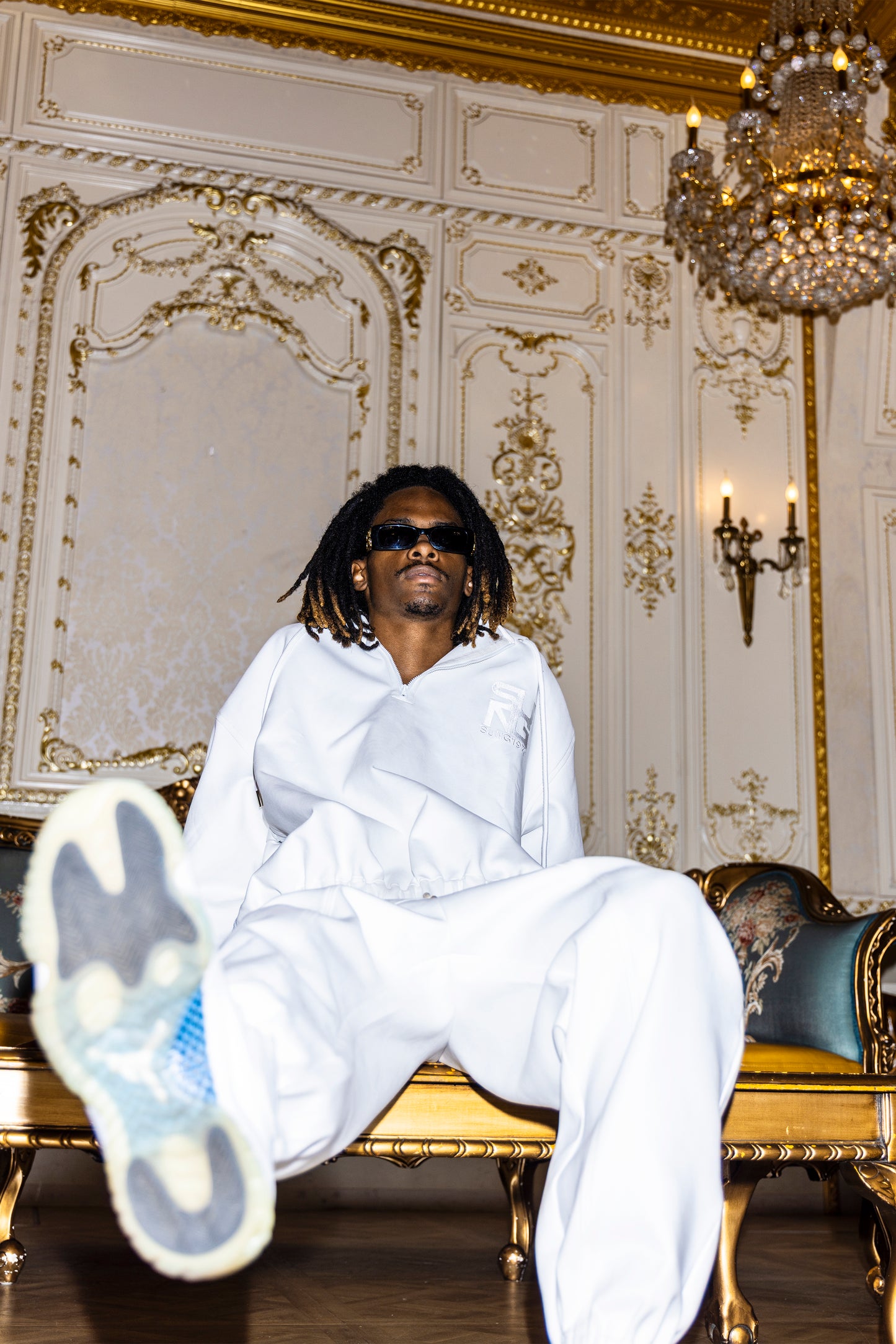 HALF ZIP FAUX SUEDE LIKE HOODIE