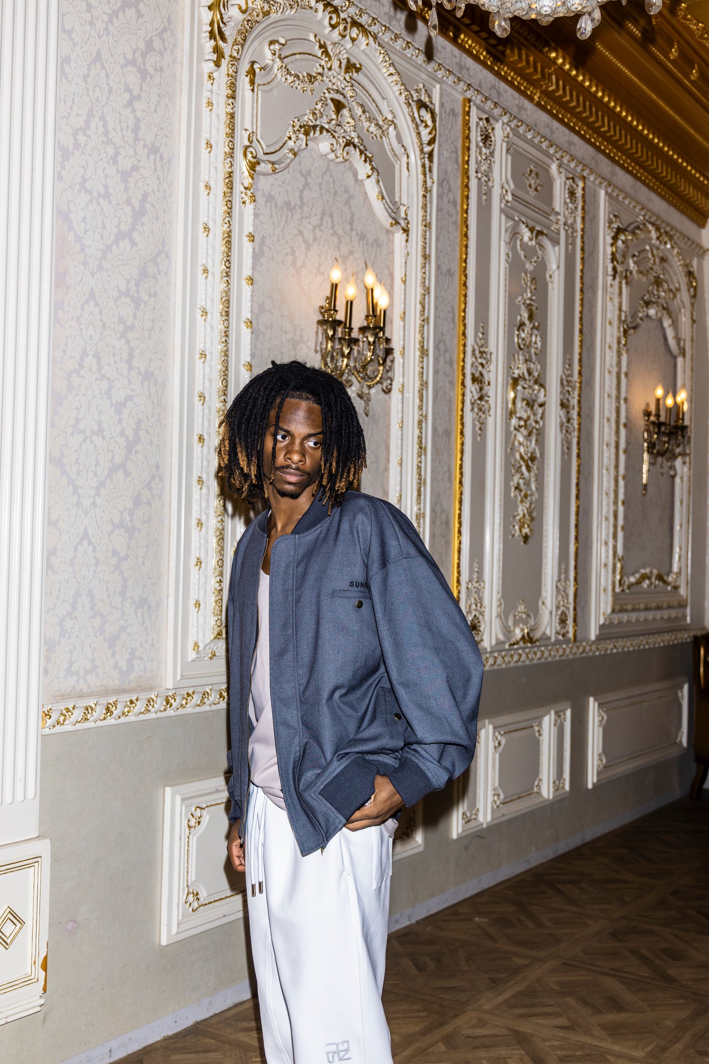 SUIT LIKE FABRIC FLIGHT JACKET