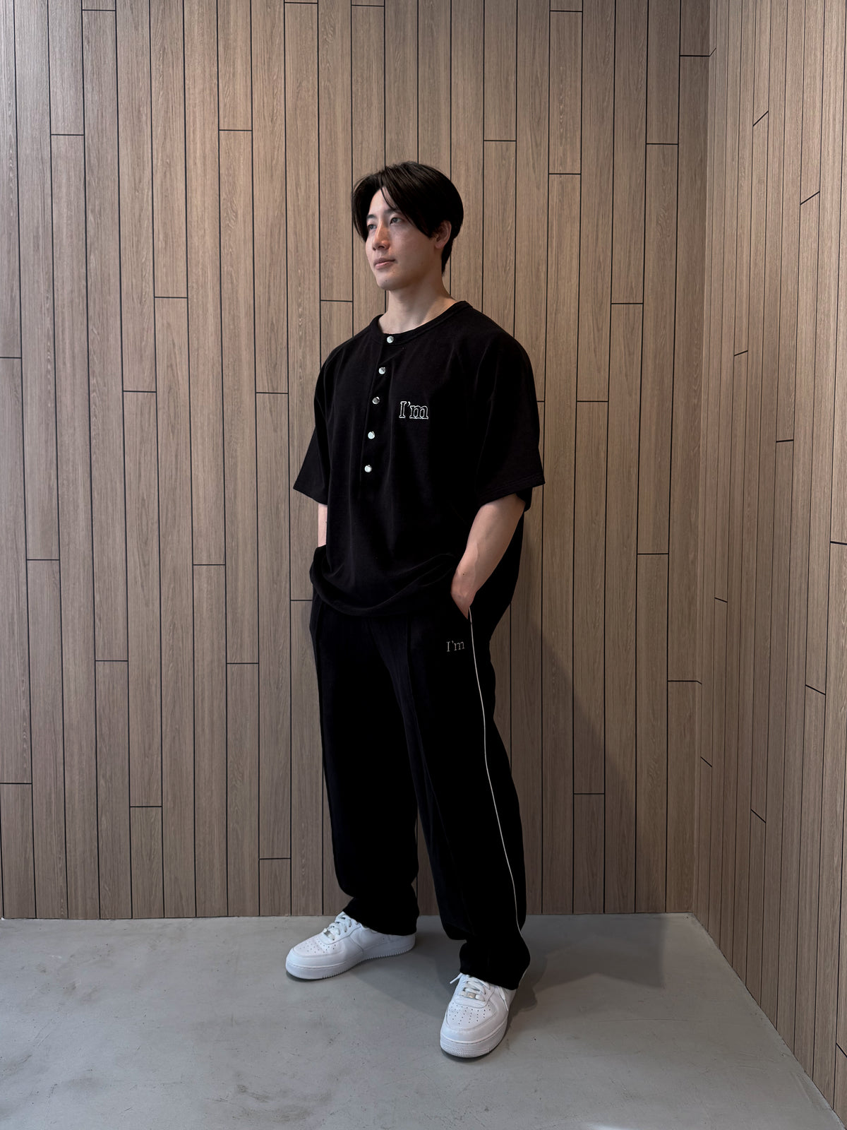 I'M LOGO PILE HENLEY TEE
