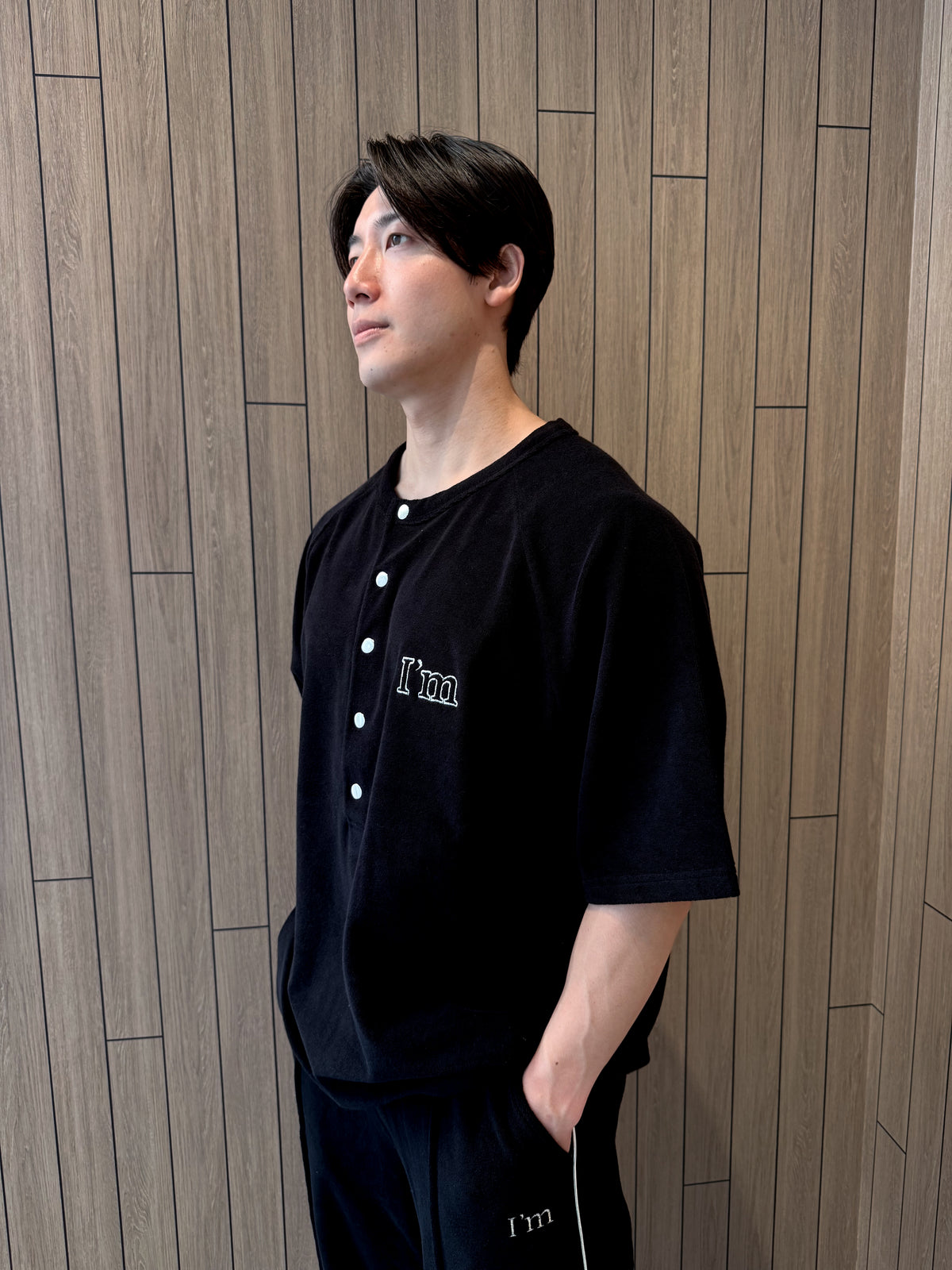 I'M LOGO PILE HENLEY TEE