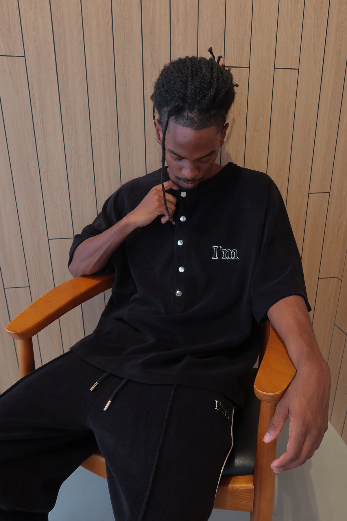 I'M LOGO PILE HENLEY TEE