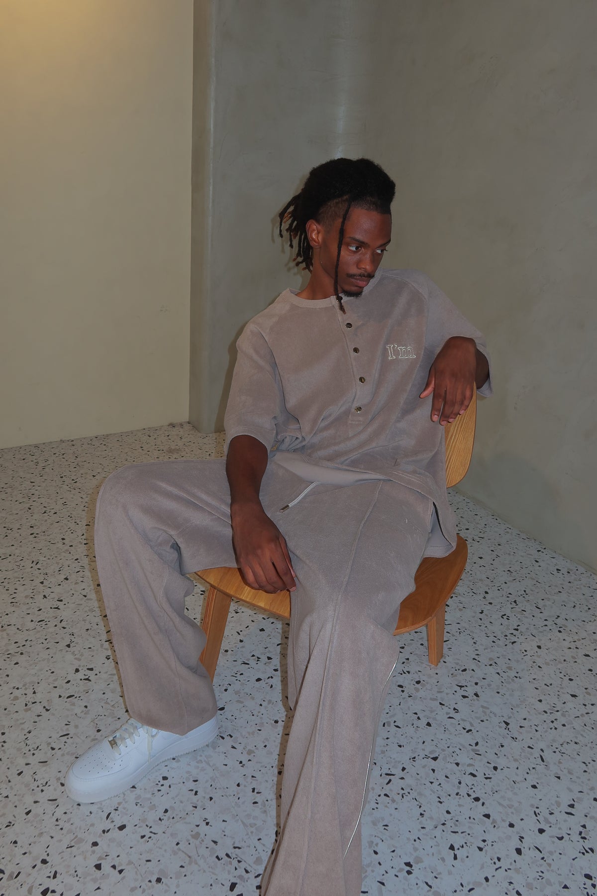 I'M LOGO PILE HENLEY TEE
