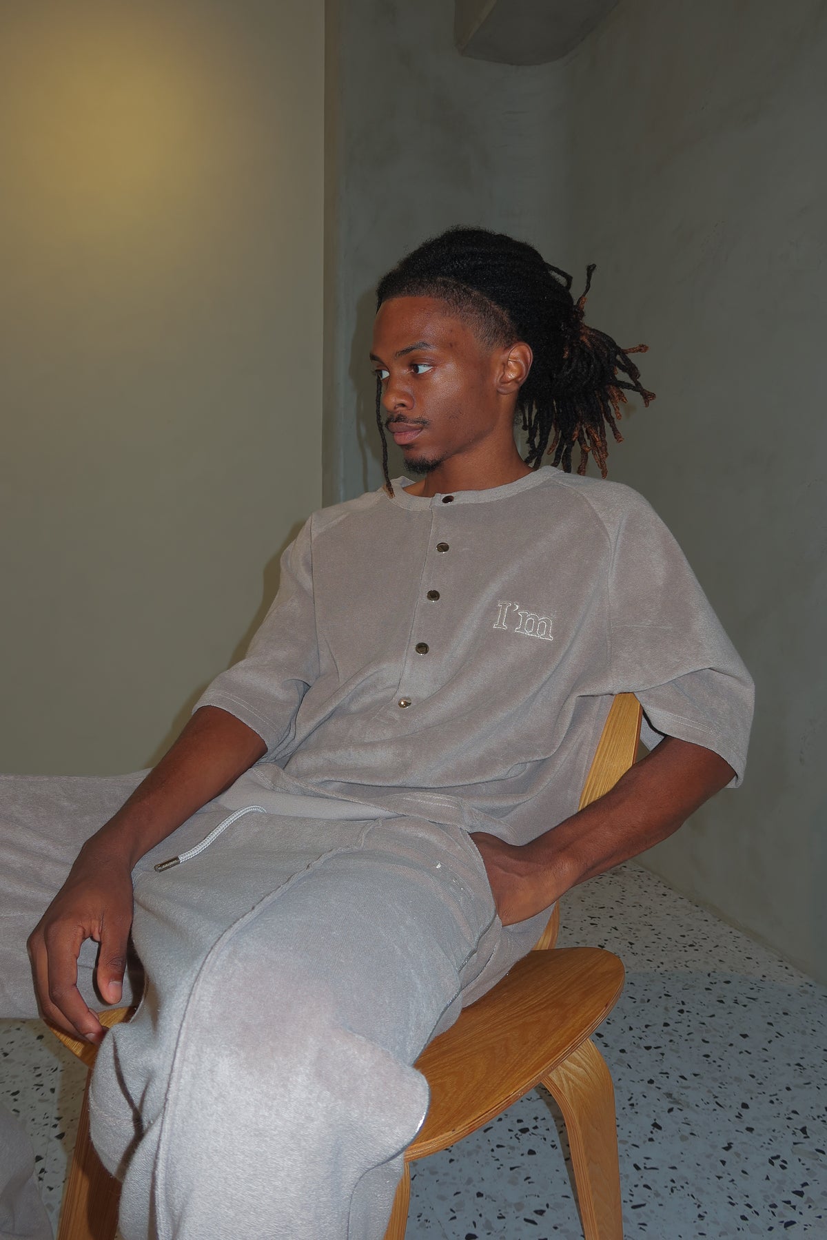 I'M LOGO PILE HENLEY TEE