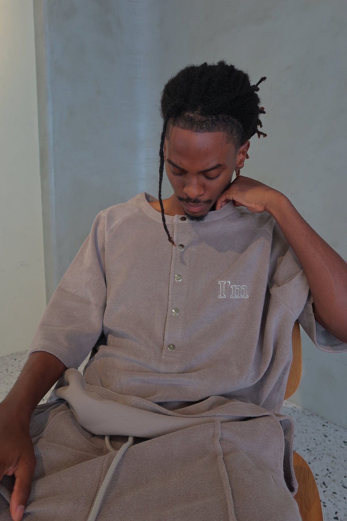 I'M LOGO PILE HENLEY TEE