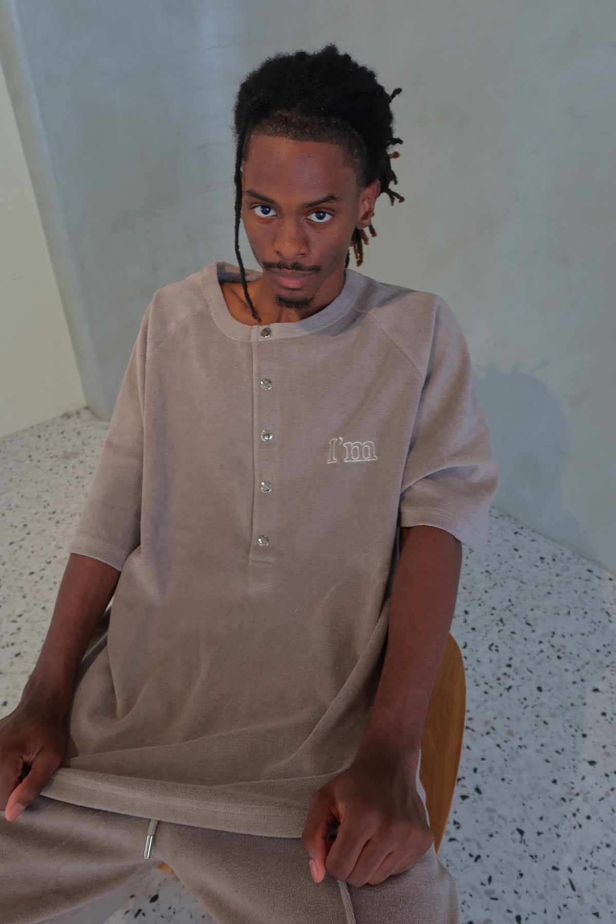 I'M LOGO PILE HENLEY TEE