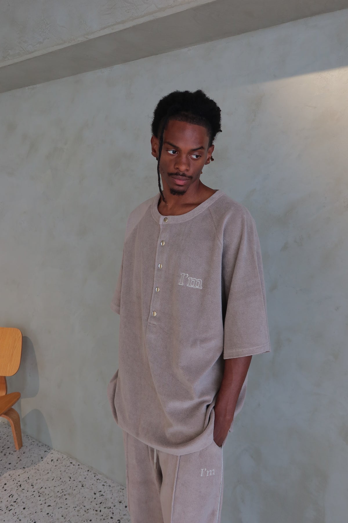 I'M LOGO PILE HENLEY TEE