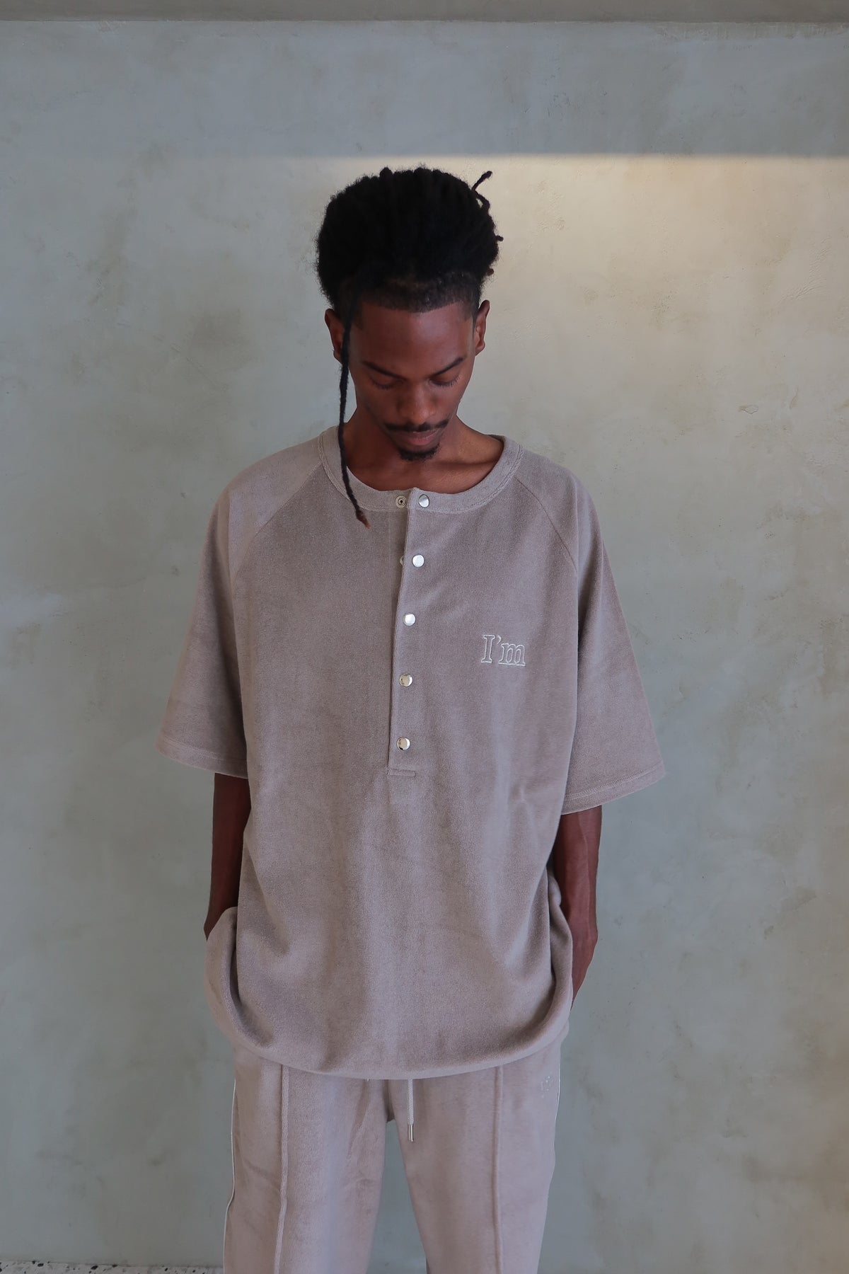 I'M LOGO PILE HENLEY TEE