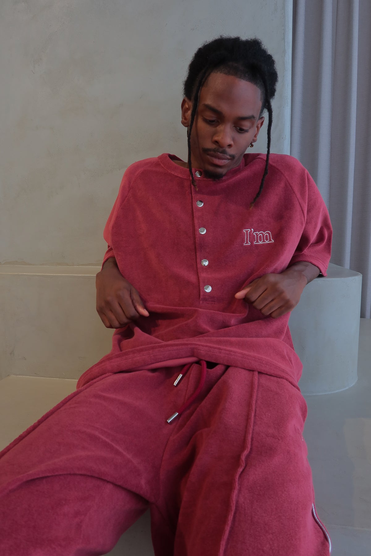I'M LOGO PILE HENLEY TEE