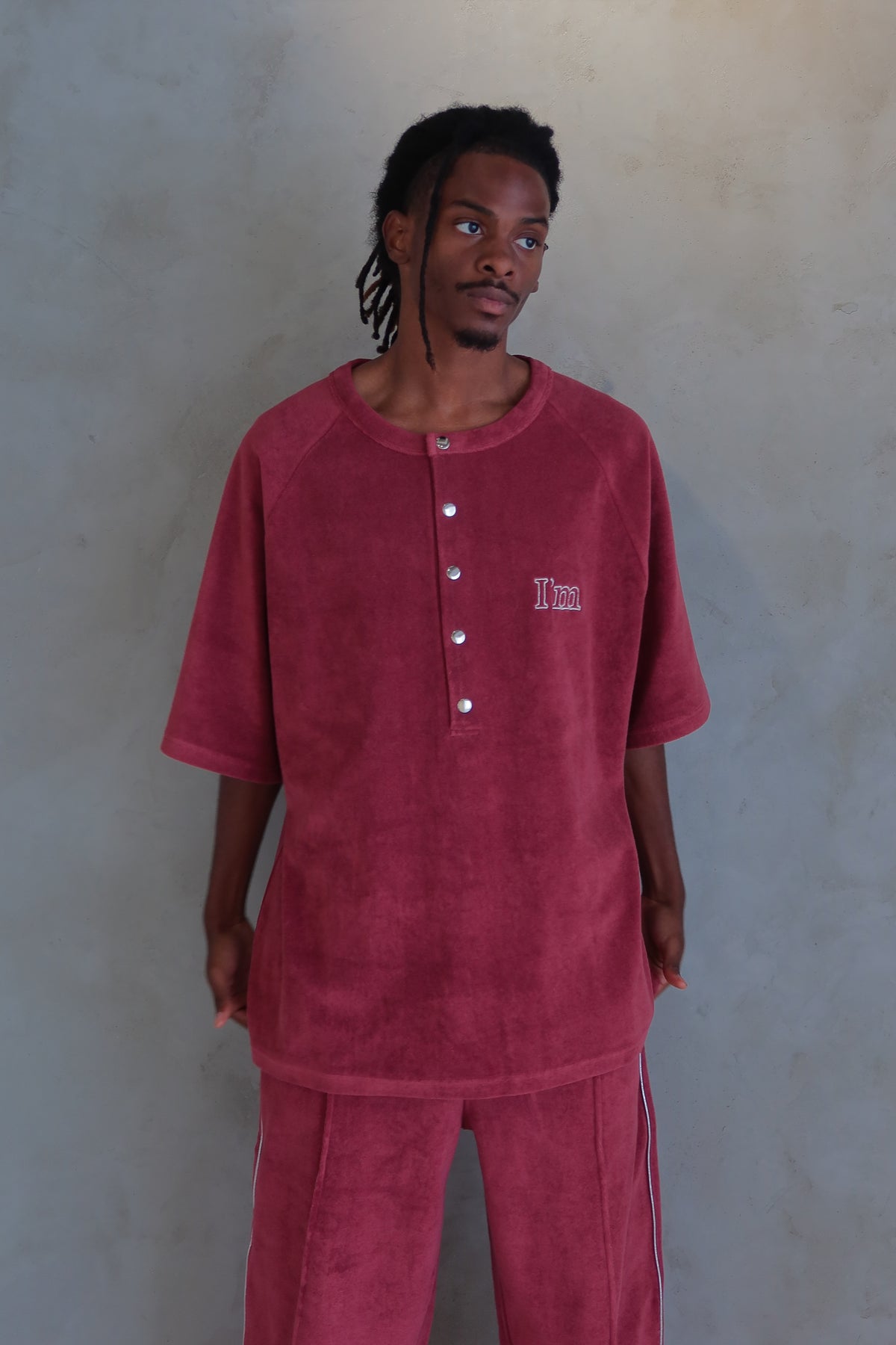 I'M LOGO PILE HENLEY TEE