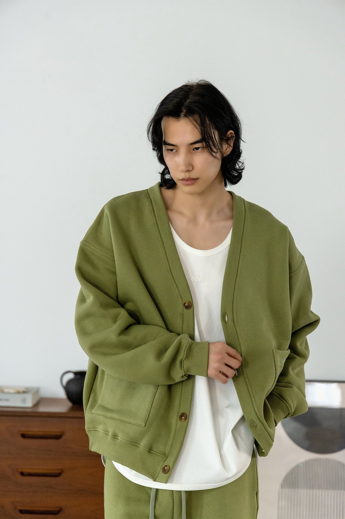 BRUSHED SWEAT CARDIGAN