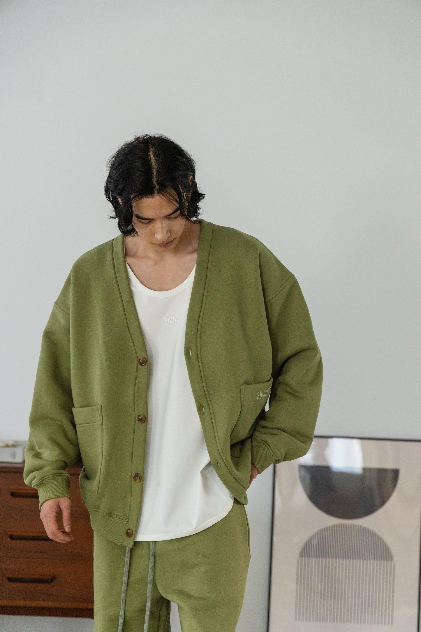 BRUSHED SWEAT CARDIGAN