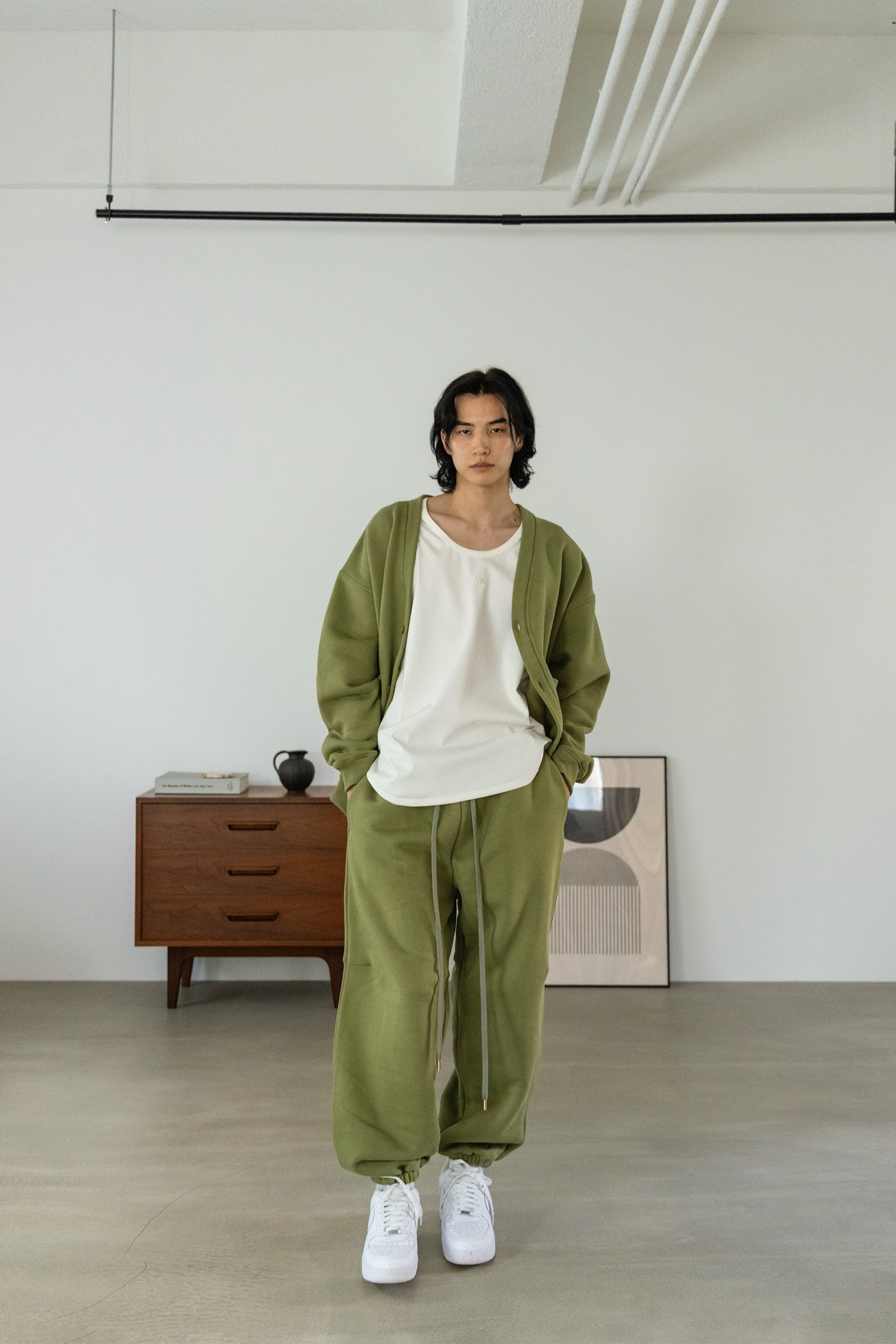 BRUSHED SWEAT CARDIGAN